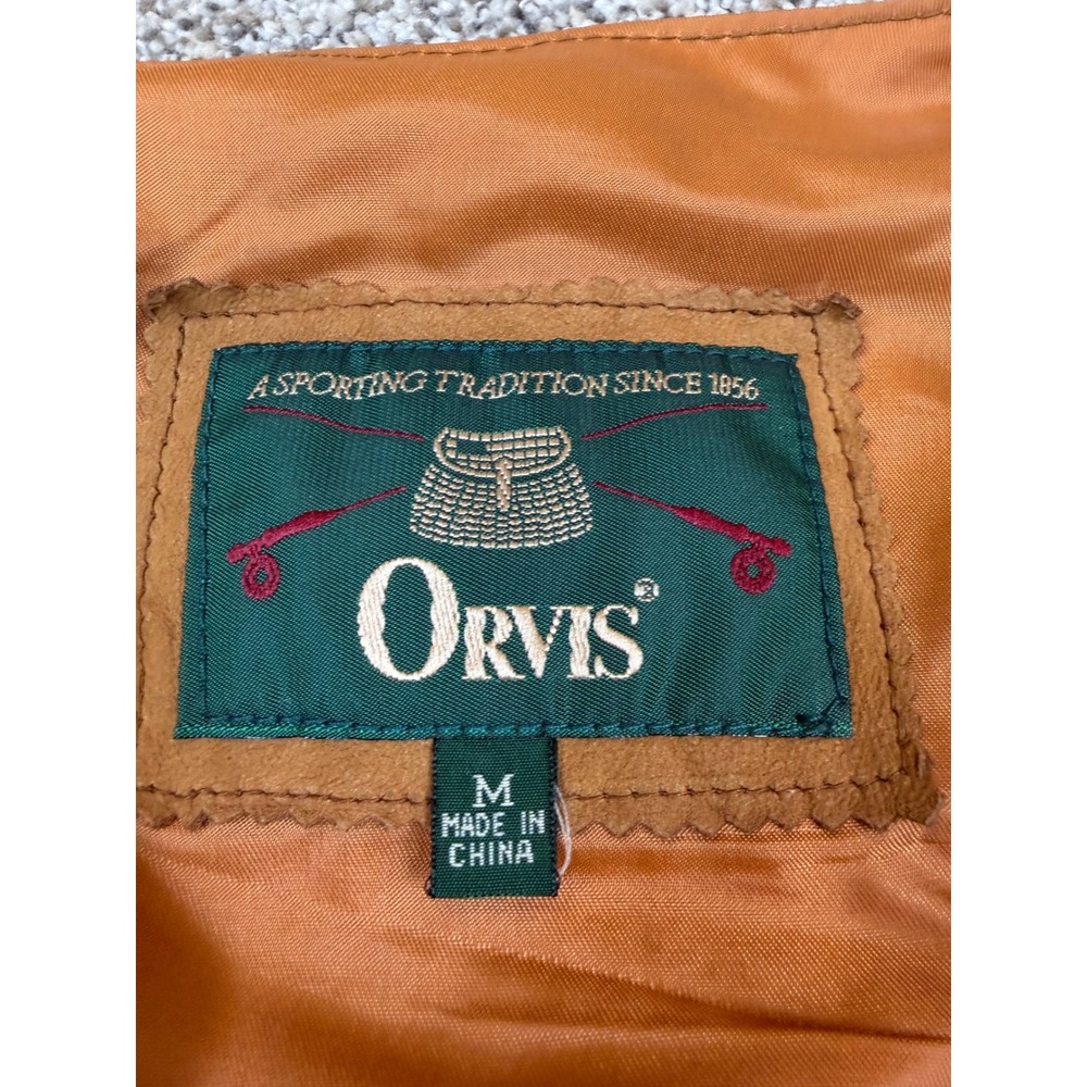 Orvis Mens Leather Sporting Field Vest Brown Suede M573 M - Picture 2 of 11